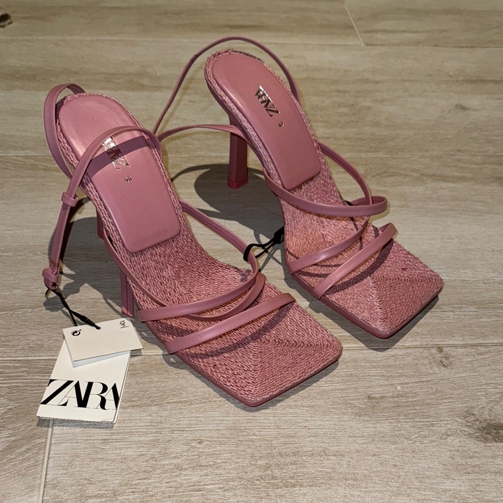 Zara Pink Strappy Women's Sandals - Picture 5 of 10
